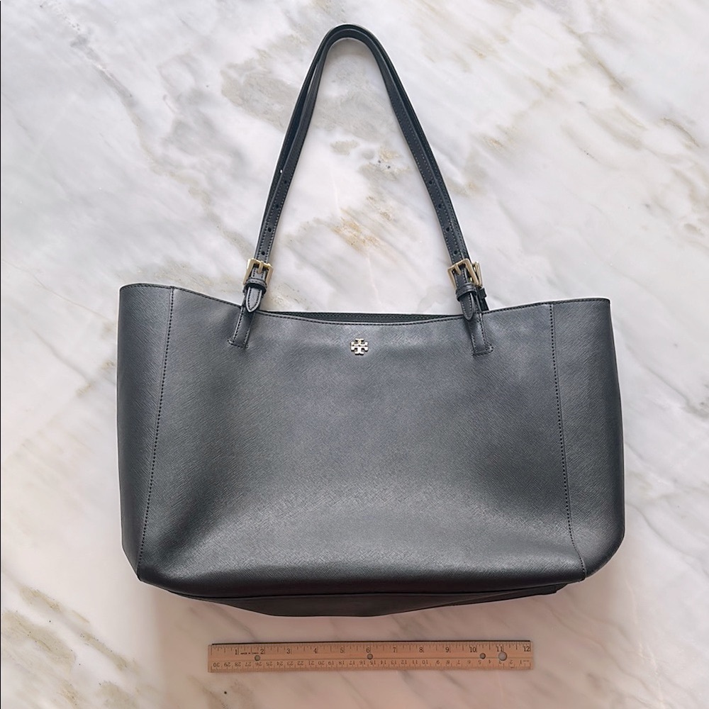 Tory Burch Black Leather Tote Bag